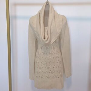 Cowl Neck Knit Sweater Dress